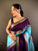 Ethereal Sky Gadhwal Soft Silk Saree