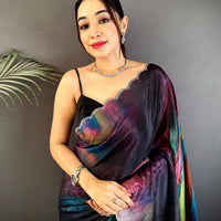Regal Freehand Abstract Chinnon Saree