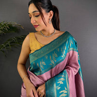 Pink Majesty Banarasi Katan Silk Saree