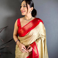 Gold Kalamkari Pallu Dola Saree