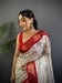 Red Dola Silk Pen Kalamkari Print Saree