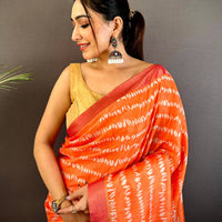 Soft Mul Chanderi Shibori Printed Saree