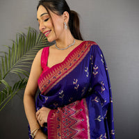 Regal Purple Soft Silk Ikkat Saree