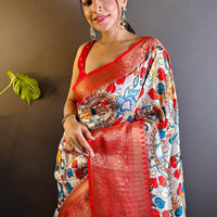 Elegant Kanchi Zari Kalamkari Silk Saree