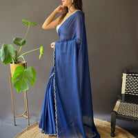 Blue Rangoli Silk Saree