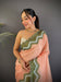 Peach Soft Chinnon Swarovski Work Saree