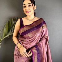 Regal Onion Shade Gadwal Silk Saree