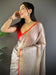 Radiant Ember Satin Tissue Saree