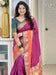 Wine Banarasi Silk Kanchi Zari Work Saree