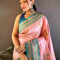 Baby Pink Soft Silk Kanjivaram Saree
