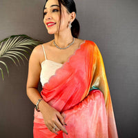 Majestic Freehand Abstract Chinnon Saree