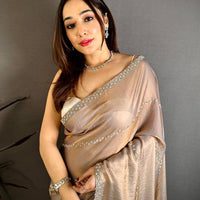 Vibrant Peal Satin Tissue Saree