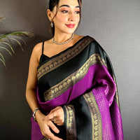 Magenta Banarasi Katan Silk Saree