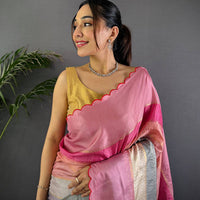 Soft Tussar Barbie Rainbow Saree