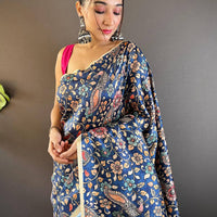 Navy Blue Elegance Gamthi Saree