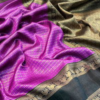 Magenta Banarasi Katan Silk Saree