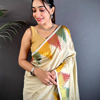 Chiku Copper Radiance Soft Silk Saree