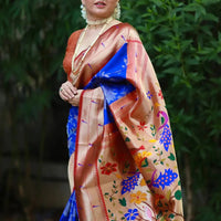 Sangeeta Renuke in Royal Blue Paithani Silk Pichwai Woven Saree