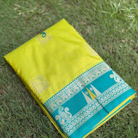 Lime Green Soft Silk Kanjivaram Saree
