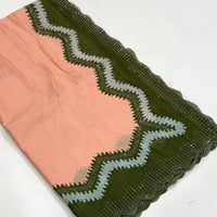 Peach Soft Chinnon Swarovski Work Saree