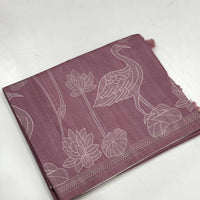 Tussar Ghicha Silk Floral Patchwork Saree