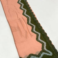 Peach Soft Chinnon Swarovski Work Saree