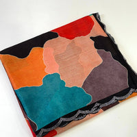 Opulent Freehand Abstract Chinnon Saree