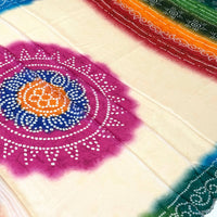 Stylish Chiffon Bandhej Swarovski Saree