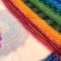 Stylish Chiffon Bandhej Swarovski Saree