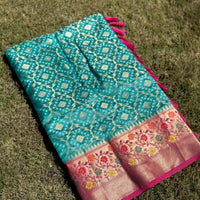 Rama Banarasi Minakari Katan Silk Saree