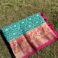 Rama Banarasi Minakari Katan Silk Saree