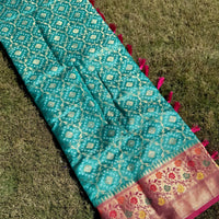 Rama Banarasi Minakari Katan Silk Saree