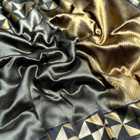 Black Sona Chandi Weave Katan Silk Saree