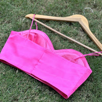 Pink Satin Georgette Saree