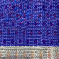 Blue Double Ikkat Heritage Saree