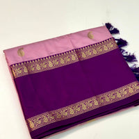 Pink Gadwal Pure Soft Silk Saree