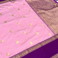 Pink Gadwal Pure Soft Silk Saree