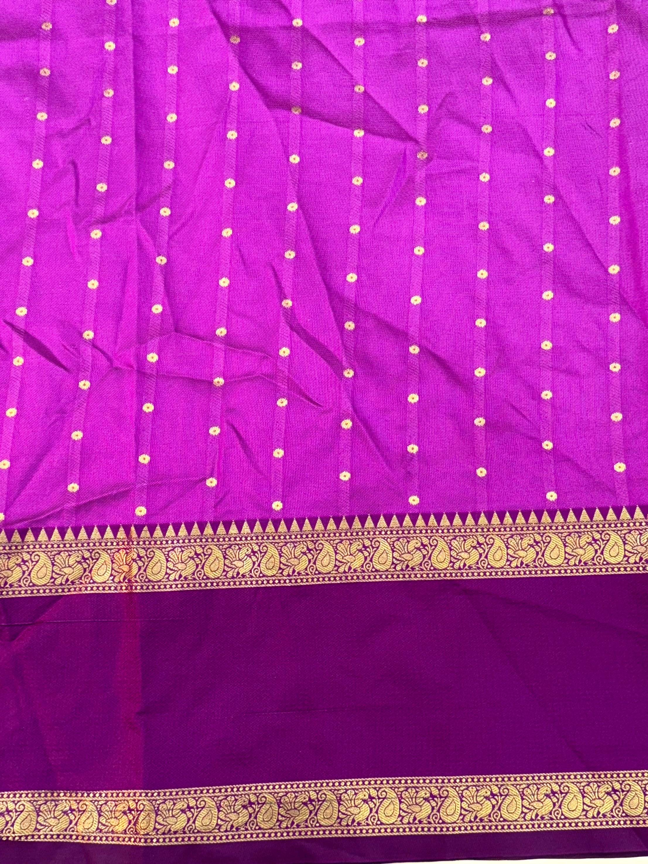 Pink Gadwal Pure Soft Silk Saree