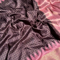 Brown Banarasi Silk Gadwal Pattu Saree