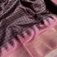 Brown Banarasi Silk Gadwal Pattu Saree