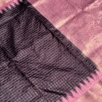 Brown Banarasi Silk Gadwal Pattu Saree