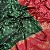 Radiance Green Soft Silk Ikkat Saree