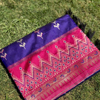 Regal Purple Soft Silk Ikkat Saree