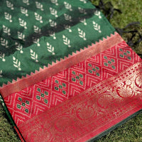 Radiance Green Soft Silk Ikkat Saree
