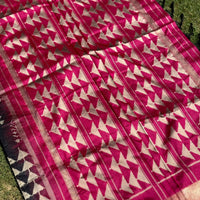 Radiant Black Soft Silk Ikkat Saree