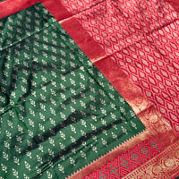 Radiance Green Soft Silk Ikkat Saree