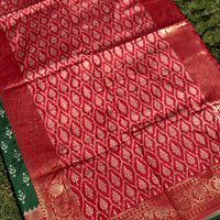 Radiance Green Soft Silk Ikkat Saree