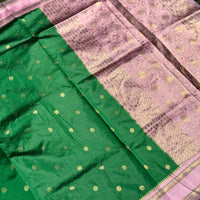 Green Silk Blend Floral Saree