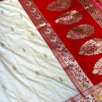 Cream Soft Silk Kanjivaram Saree