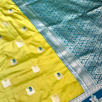 Lime Green Soft Silk Kanjivaram Saree